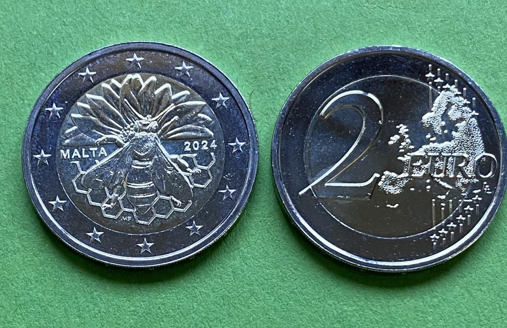 Мальта 2 евро 2024 г. Мальтийская медоносная пчела ( в капсуле)