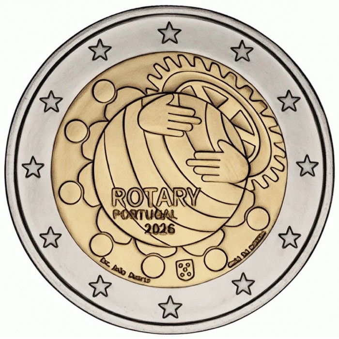 Португалия 2 евро 2026 г. 100 летие Ротари фонда